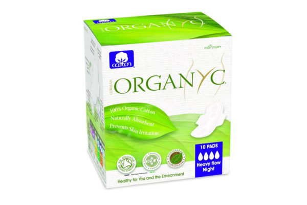 Absorbante intime Organyc din bumbac organic pentru noapte 10 bucati
