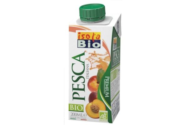 Băutură bio premium de piersici fara zahar Isola Bio 200 ml