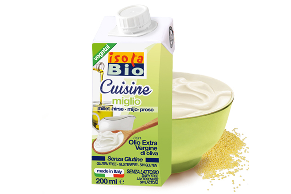 Cremă bio din mei pentru gătit Isola Bio 200 ml