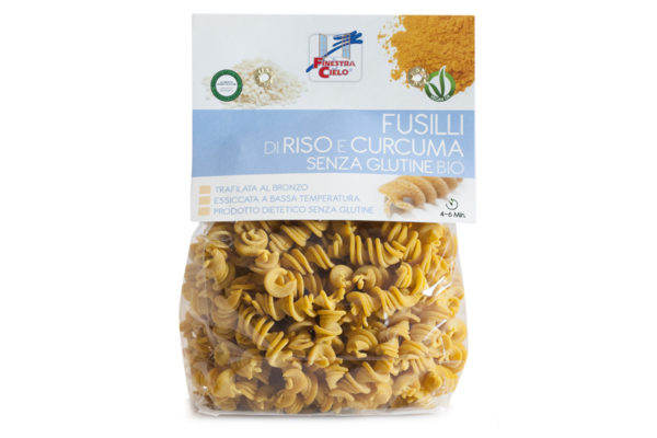 Paste Fusilli bio din orez cu turmeric 250 gr