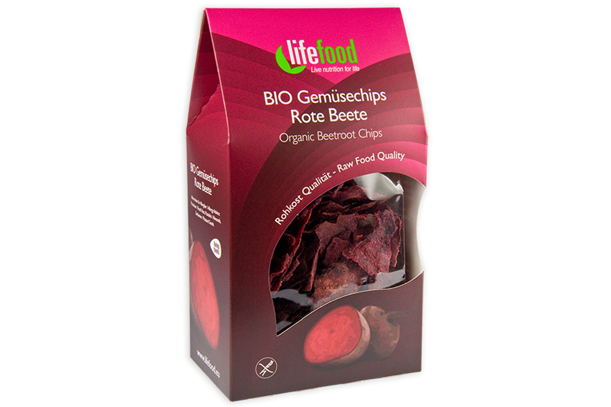 Chips din sfeclă roșie raw bio 60g