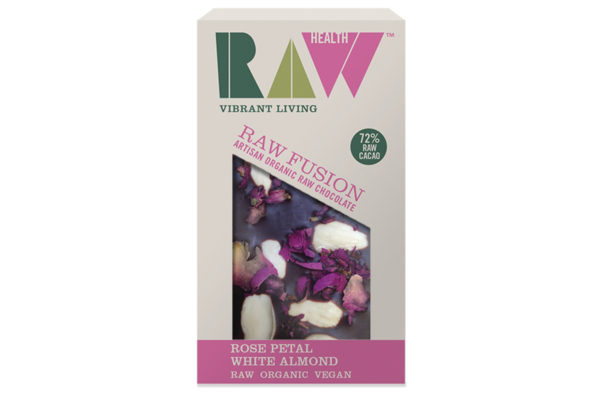 Ciocolată artizanală cu migdale și petale trandafir raw bio 30g