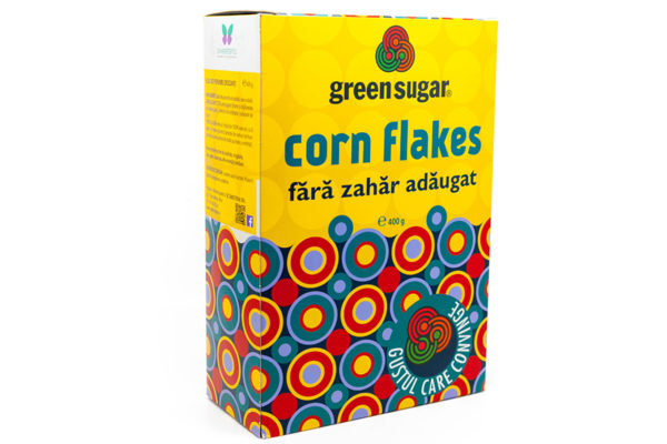 Fulgi de porumb corn flakes fără zahăr, Green Sugar, 400 gr