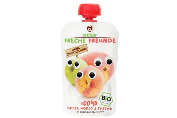 Piure de mere, mango și piersici bio 100g