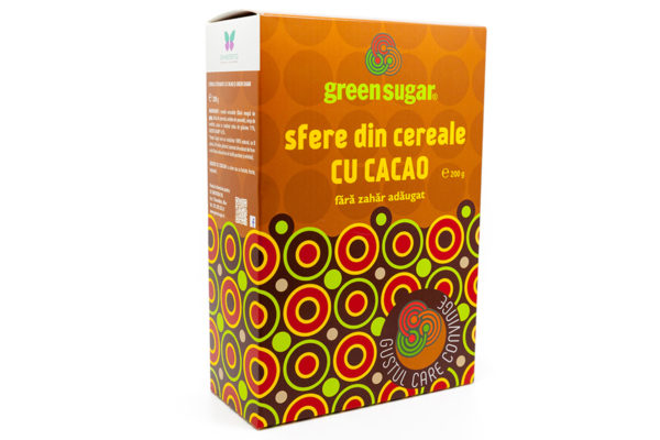 Sfere din cereale cu cacao şi Green Sugar