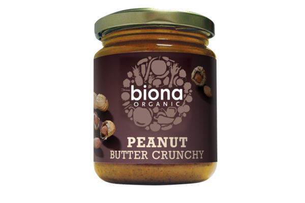 Unt de arahide crunchy fără sare bio 250g Biona