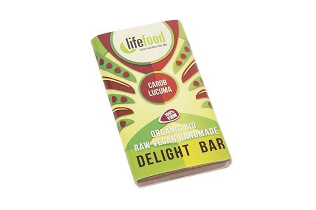 Ciocolată bio raw vegană cu lucuma și carob Lifefood 15 gr