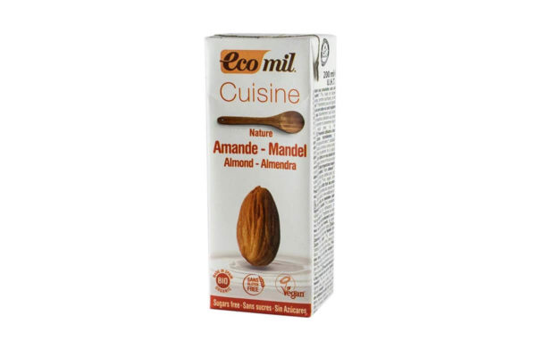 Cremă vegetală bio pentru gătit pe bază de migdale Nature Ecomil 200 ml