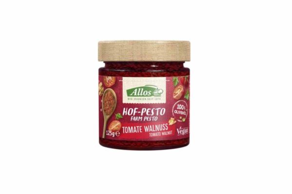 Pesto bio din roșii și nuci Allos 125 gr