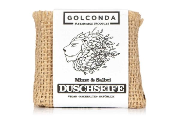 Săpun pentru duș vegan cu mentă și salvie Golconda 65 gr