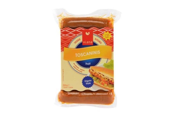 Cârnaţi vegani bio picanți Toscanini Viana 250 gr