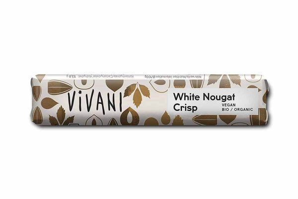 Ciocolată albă bio vegană cu crocant de alune Vivani 35 gr