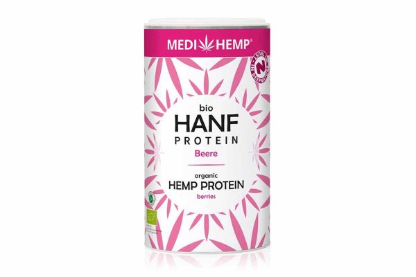 Proteină de cânepă bio cu fructe de pădure Medi Hemp 180 gr