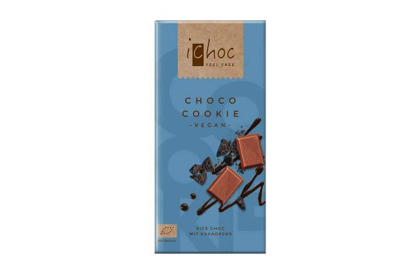 Ciocolată bio vegană Choco Cookie cu fursecuri iChoc 80 gr