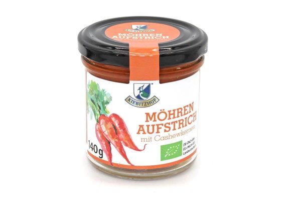 Cremă tartinabilă bio vegană cu morcovi și caju Kiebitzhof 140 gr