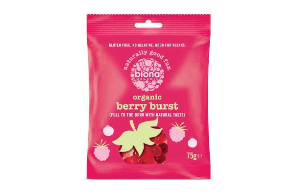 Jeleuri bio vegane cu fructe de pădure Berry Burst fără gluten Biona 75 gr