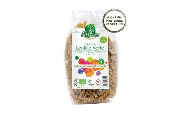 Paste fusilli bio vegane din linte verde fără gluten Lazzaretti 250 gr