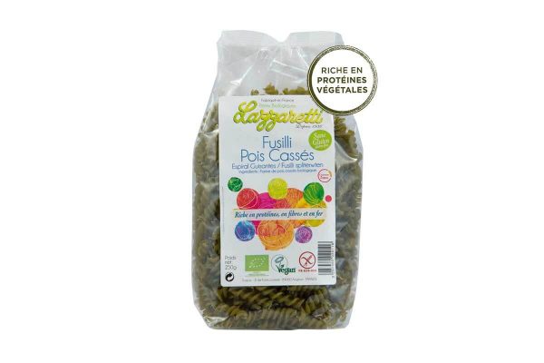 Paste fusilli bio vegane din mazăre fără gluten Lazzaretti 250 gr