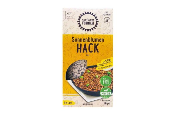 Alternativă bio vegană la carnea tocată pe bază de floarea-soarelui fără gluten Sunflower Family 76 gr