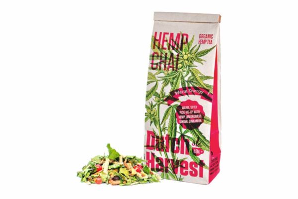 Ceai de cânepă bio Hemp Chai Warm Energy fără cofeină Dutch Harvest 50 gr