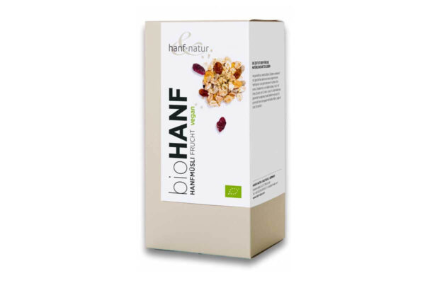 Musli bio vegan cu cânepă și fructe fără zahăr adăugat Hanf Natur 500 gr