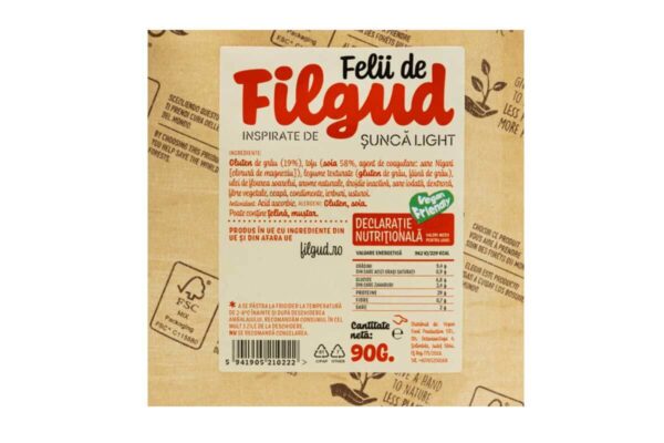 Specialitate vegetală Șuncă light feliată Filgud 90 gr - imagine 2