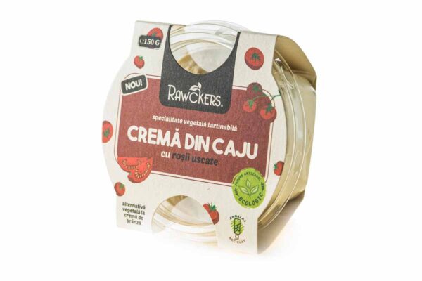 Cremă de brawnză bio raw vegană cu roșii uscate din nuci de caju Rawckers 150 gr