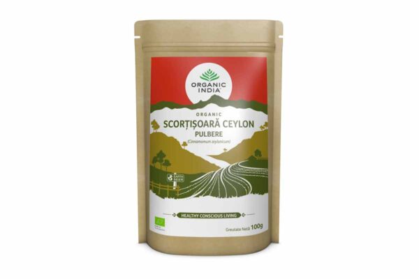 Scorțișoară Ceylon pulbere bio Organic India 100 gr