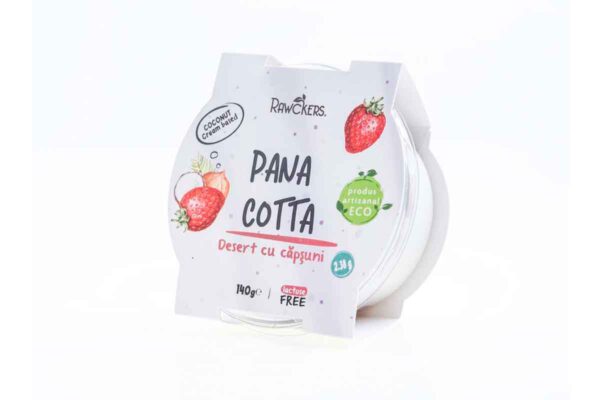 Pana cotta bio vegană cu căpșuni Rawckers 140 gr